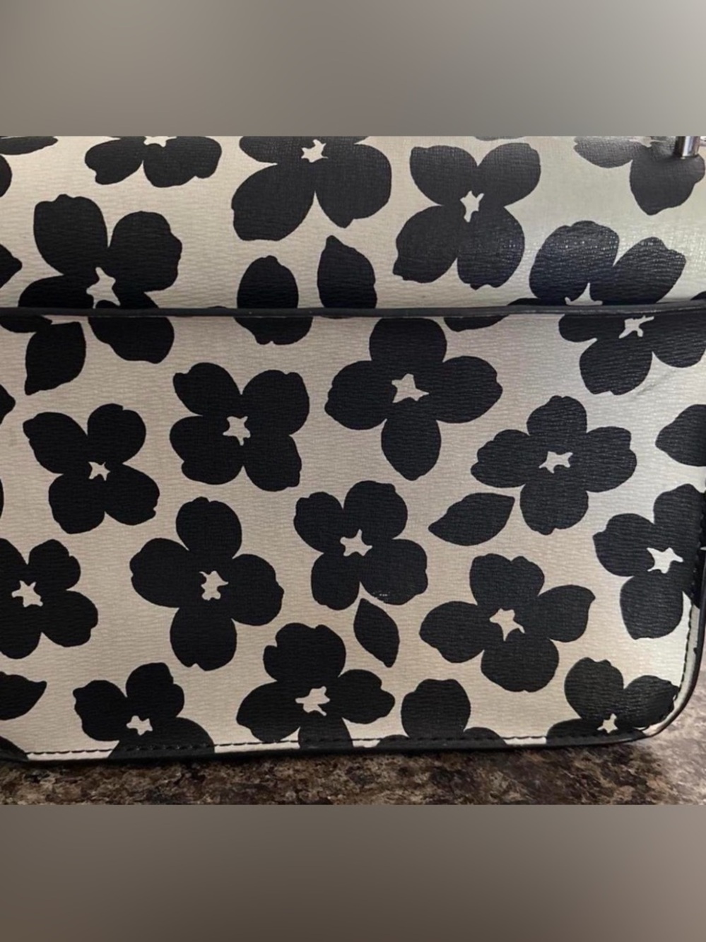 Kate Spade New York Black & White Floral Crossbody Bag - Picture 8 of 12